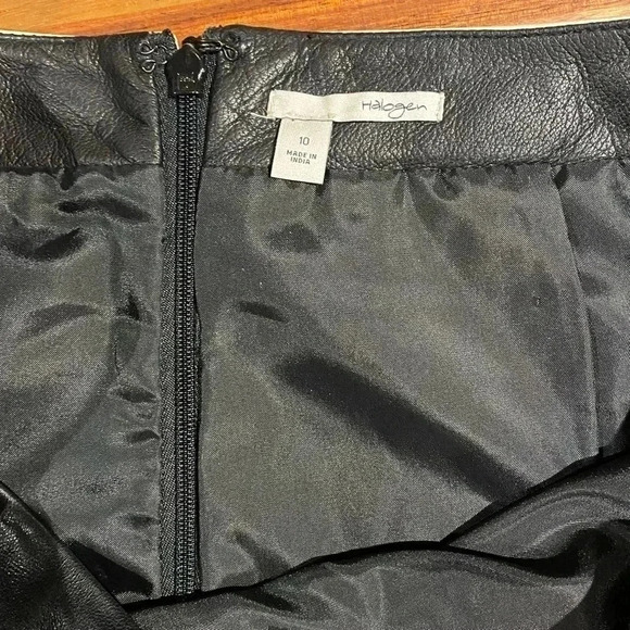 Halogen Black Leather Skirt, size 10 - Picture 7 of 8